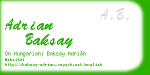adrian baksay business card